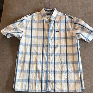 Enyce Men's Blue and Yellow Plaid Button-Down Shirt